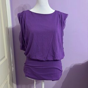 White House Black Market Purple Sleeveless Blouse